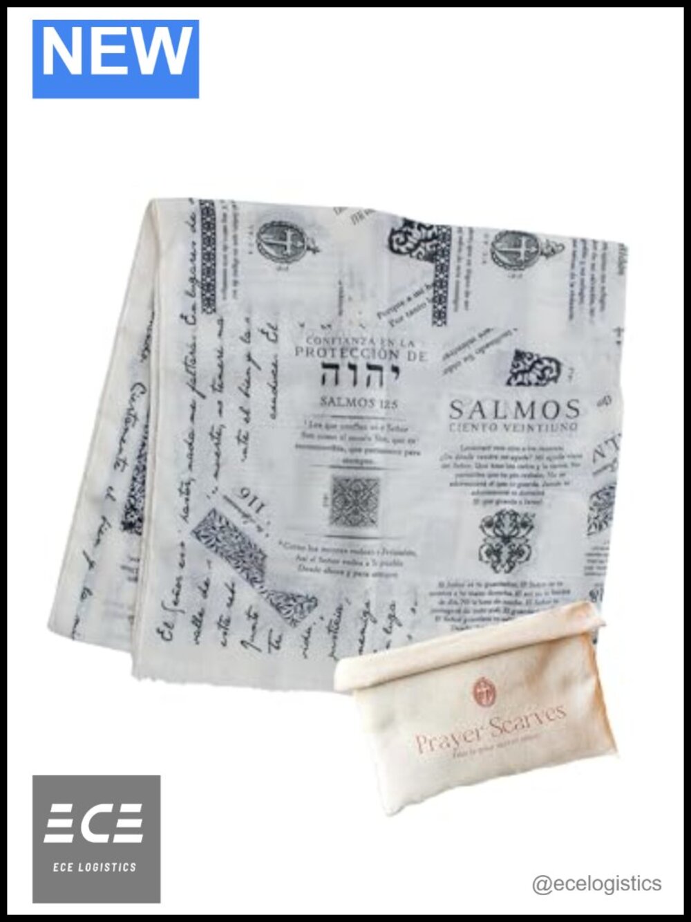 Christian Prayer Shawl Wrap 35x70 Lightweight Bible Verse Tallit